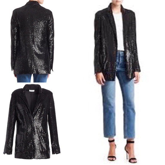 A.L.C. Quincy black sequin open jacket - Picture 3 of 12